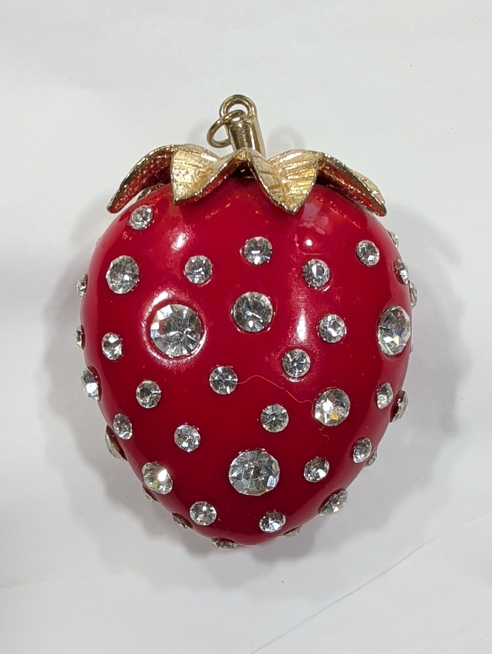 Red Strawberry Crystal Pendant Charm